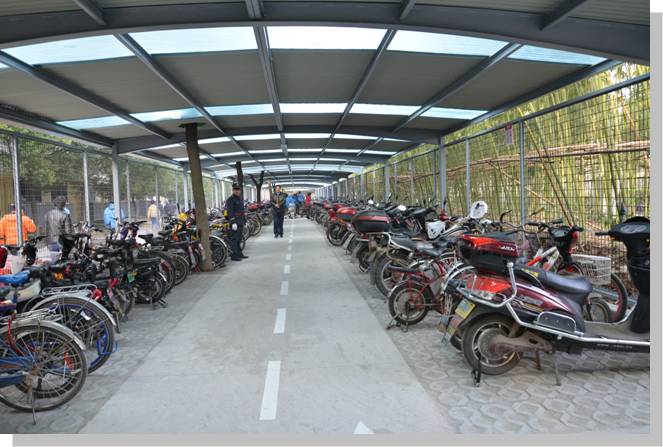 上海日立东厂区自行车棚扩建工程如期竣工并投入使用